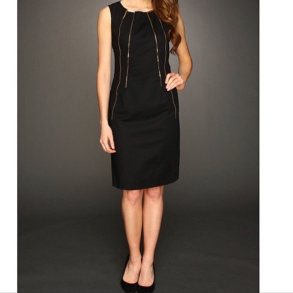 Calvin Klein NWOT flattering black sheath dress